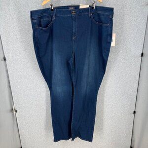 NYDJ Marilyn Straight Leg Jeans Size 28W Cooper Dark Wash Denim Lift Tuck NEW